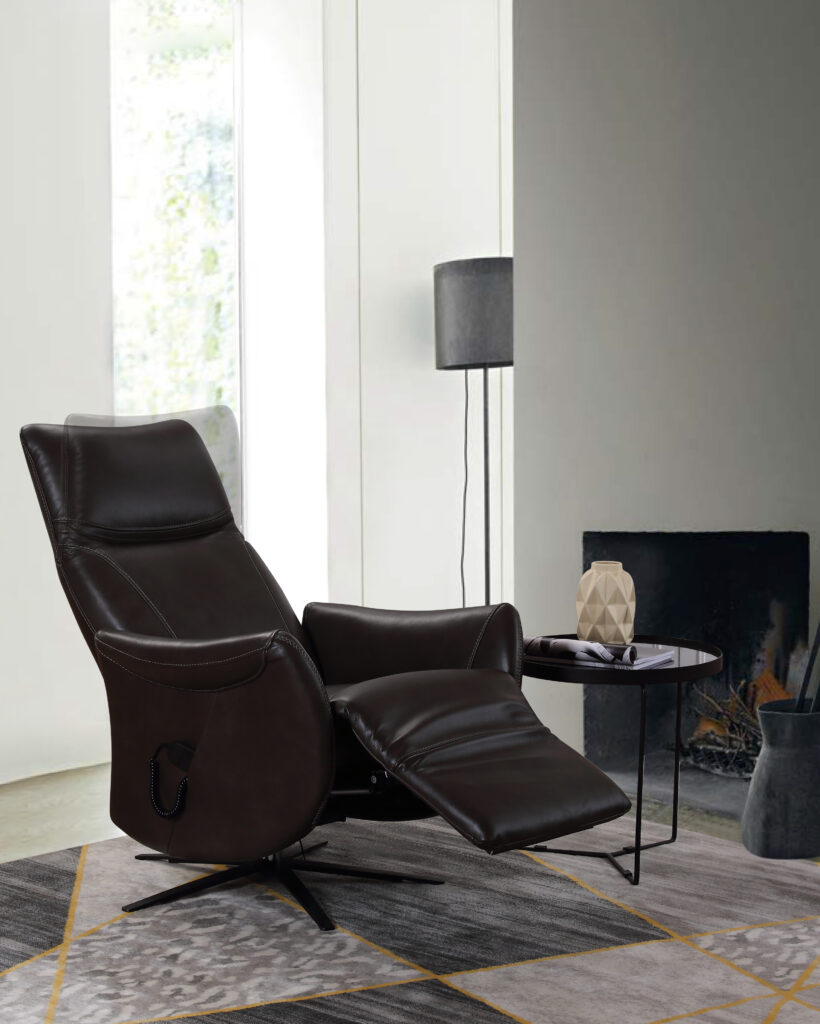 nowoczesny designerski fotel z funkcją relaksu 